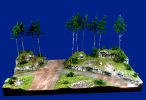 Diorama Grundplatte 70-1, Straße am Hochwald, 50 x 30 cm, 1:87