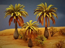 Diorama Zubehör, Palmen Set, 3 Palmen, ca. 10 / 10 / 8 cm