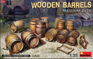 Wooden Barrels, Medium Size, Holzfässer in 1:35