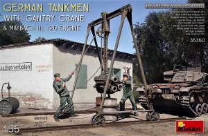 German Tankmen with Gantry Crane & Maybach HL 120 Engine in 1:35