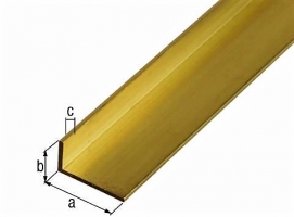 Messing L Profil, ungleichseitig gefräst, 1,0 x 0,6 mm