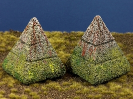 Diorama Zubehör, Beton Panzersperren, Pyramidenstil, 1:16/18