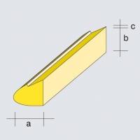 2 Balsa Nasenleisten Normalprofil 1 Falz, 14 x 14 x 1 mm (a/b/c)