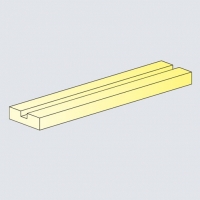 2 Abachi Nutleisten 10 x 25 mm, Nut 4 x 4 mm, 1.000 mm