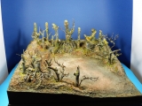 Diorama Grundplatte, Geschützstellung am Waldrand, 50 x 50 cm,1:35