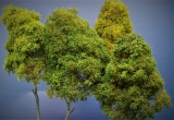 Diorama Modell Bäume Typ 2, 4 Bäume mit Sommerlaub, ca. 29 cm
