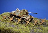 Diorama Zubehör, 6 Panzersperren Typ 3 Tschechenigel, coloriert und echt rostig, 1:35/32