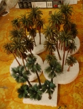 Diorama Zubehör, Palmen Set, 3 Fächer Palmen, ca. 14 / 11 / 11 cm