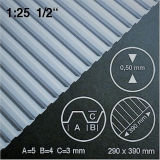 Polystyrol Trapezplatte weiß, H 3,0 mm, 290 x 390 mm