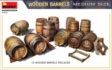 Wooden Barrels, Medium Size, Holzfässer in 1:35