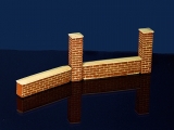 Diorama Zubehör, 2 Klinkersäulen mit Mauern, 1:35
