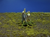Diorama Modell Bäume, 1 Doppelstamm Baumstumpen mit Wurzelfuß