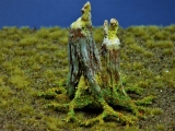 Diorama Modell Bäume, 1 Doppelstamm Baumstumpen mit Wurzelfuß