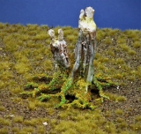 Diorama Modell Bäume, 1 Doppelstamm Baumstumpen mit Wurzelfuß