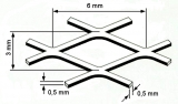 Aluminium Streckgitter, Streckmetall, Mw 6,0 x 3,0 mm, 100x125mm