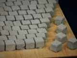 300 Keramik Pflastersteine granit 8 mm quadratisch, 1:9