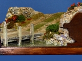 Diorama Grundplatte, Offroad Gelände mit Brücke 3, 1:24